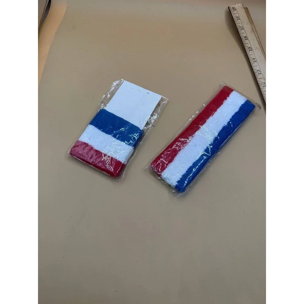 Harlem Globetrotters Sweat Band & Wrist Band Lot Of 2 Red‎ White Blue NEW